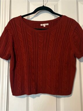 Lottie Moss Cable-Knit Short-Sleeve Sweater